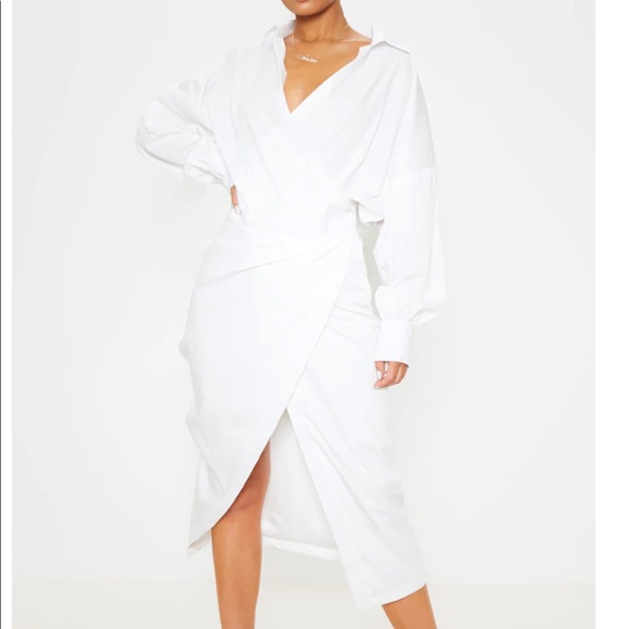 PrettyLittleThing Dresses & Skirts - White Midi Shirt Dress